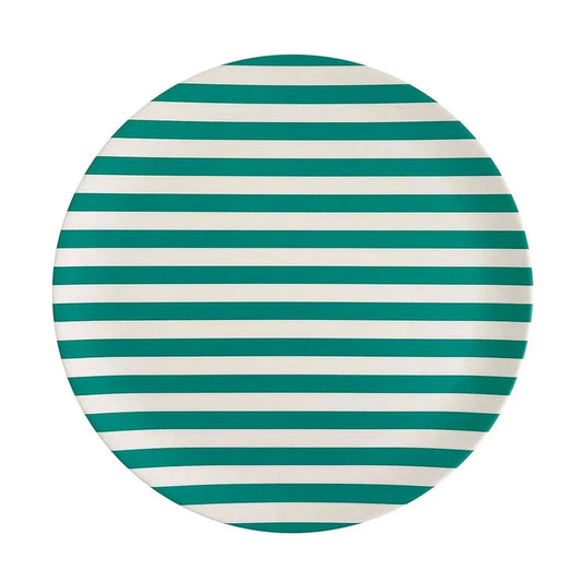 Reusable Bamboo Striped Dinner Plates (Set of 4)