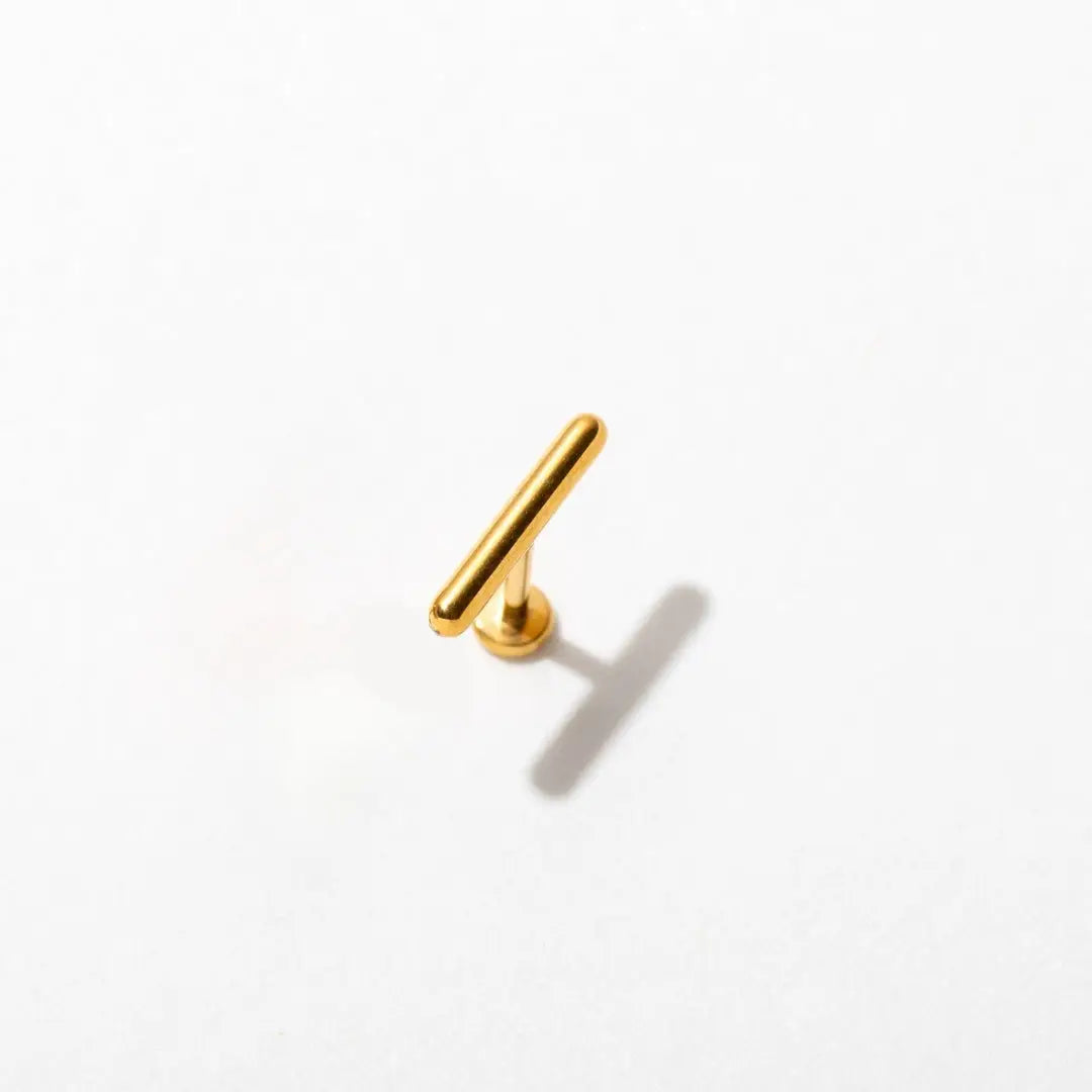 Bar 14k Gold Plated Post Earrings