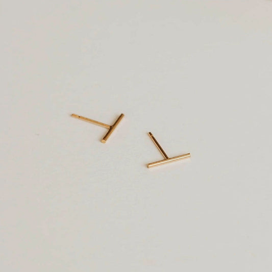 Tiny Bar Stud Earrings