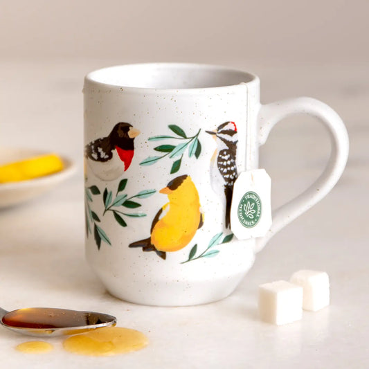 Feathered Friends Birds Speckled Ceramic Mug