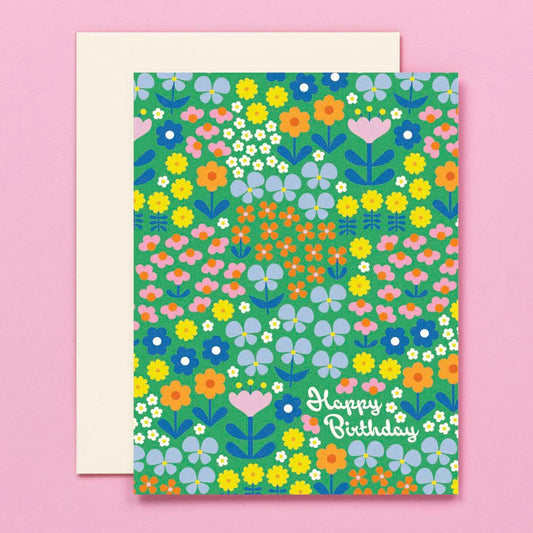 Happy Birthday Floral Meadow Card