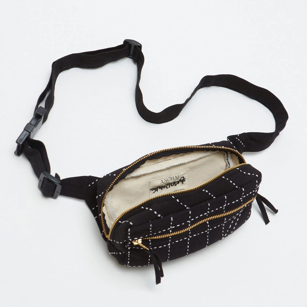 Kantha Stitched Crossbody Belt Bag