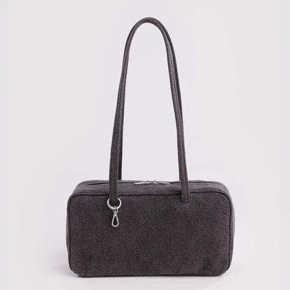 Washed Black Denim Bowler Bag