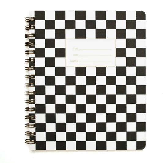 Black & White Checker Lined Notebook