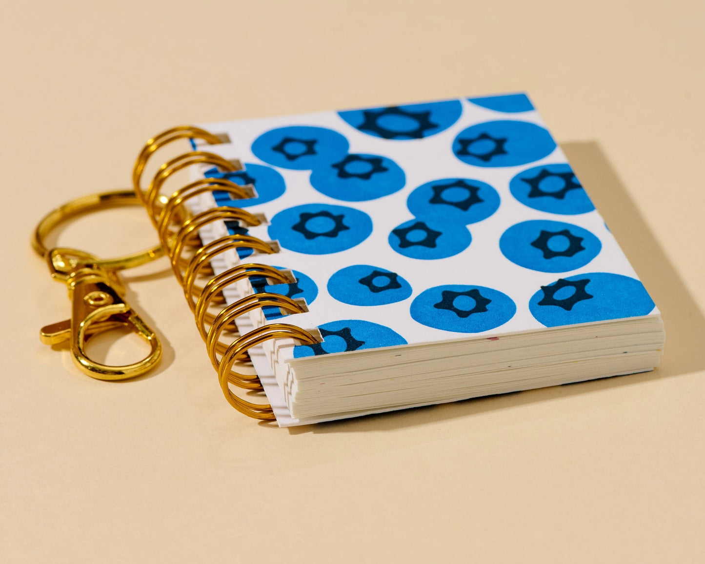 Blueberry Mini Bag Charm Spiral Letterpress Notebook
