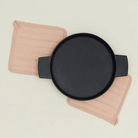 Pink quilted potholder set