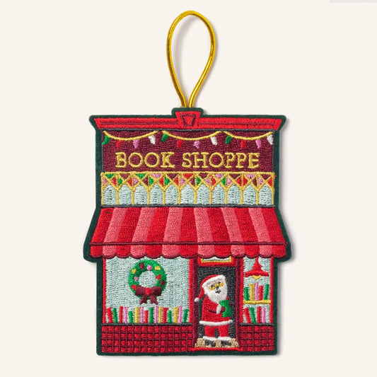 Book Shoppe Embroidered Holiday Ornament