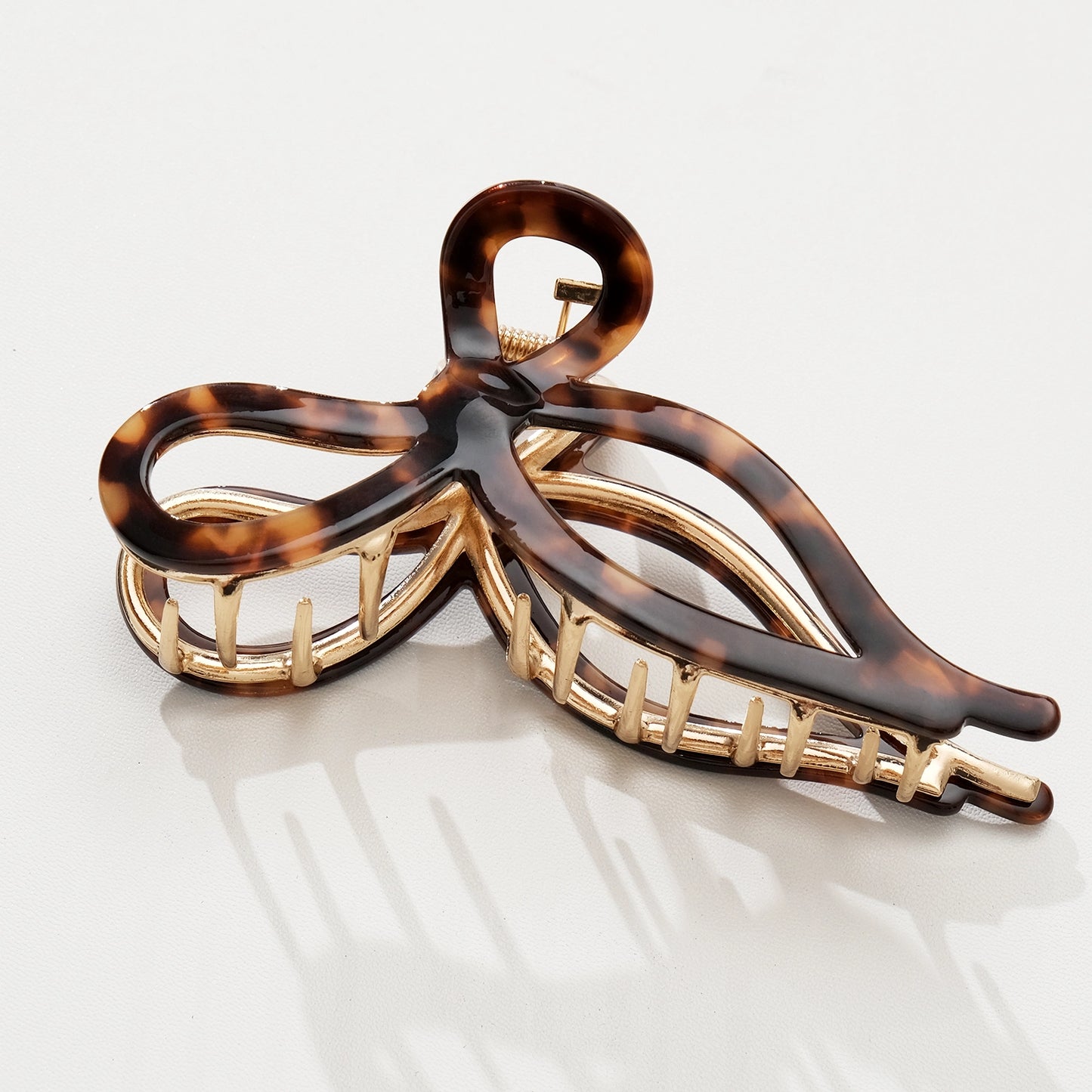 Neutral Bow 4.5" Metal Hair Clip