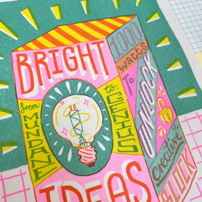 Bright Ideas 5.75" x 8.25" Risograph Print