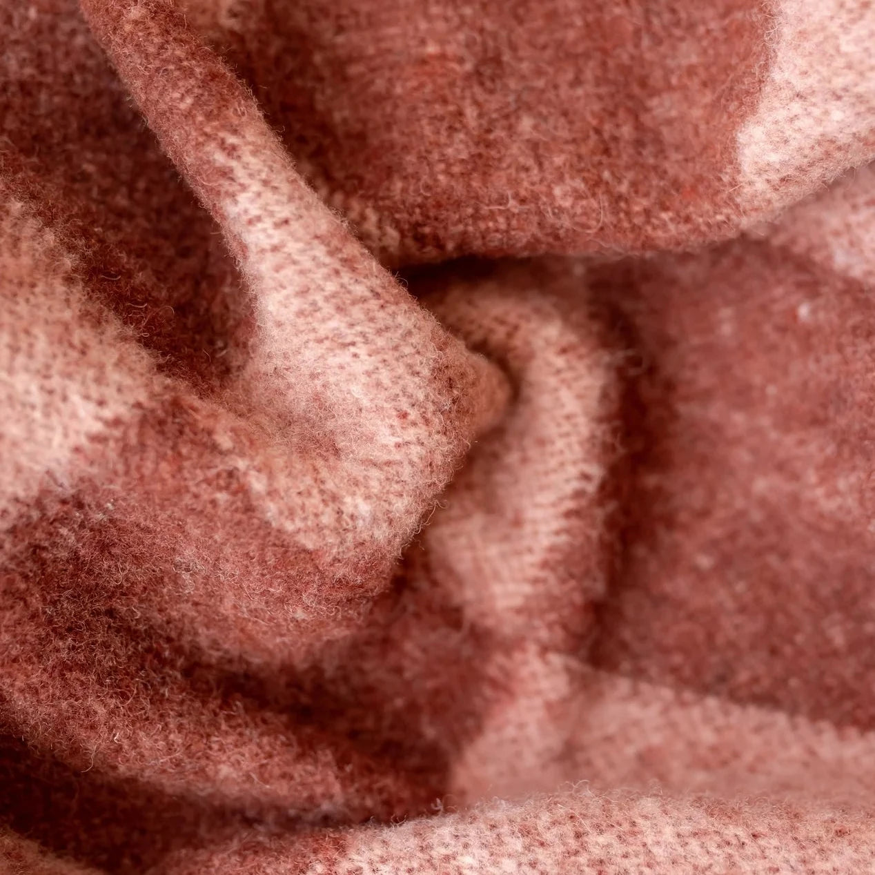 Recycled Brushed Wool Pink Checkerboard Throw Blanket