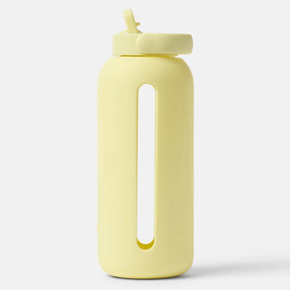 Big Glass & Silicone Reusable 36 Oz Flip Cap Water Bottle
