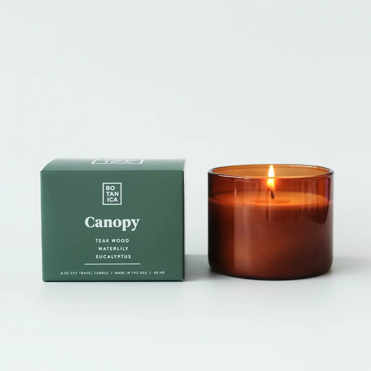 Canopy Teakwood, Waterlily, & Eucalyptus Soy Wax Glass Candle