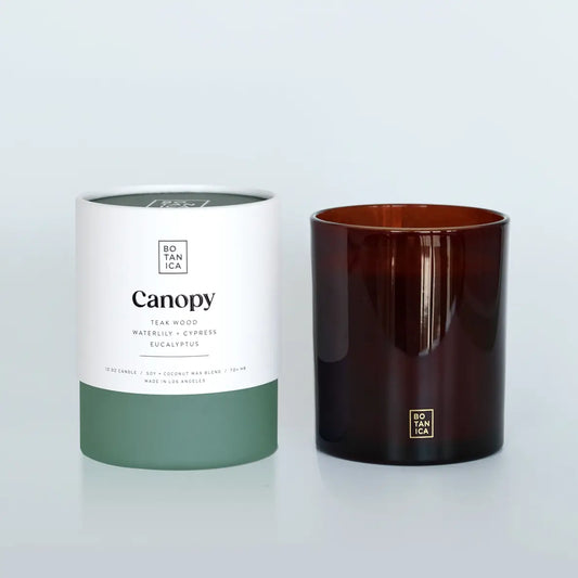 Canopy Teakwood, Waterlily, & Eucalyptus Soy Wax Glass Candle
