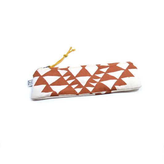 Geometric Triangle Canvas Pencil Case