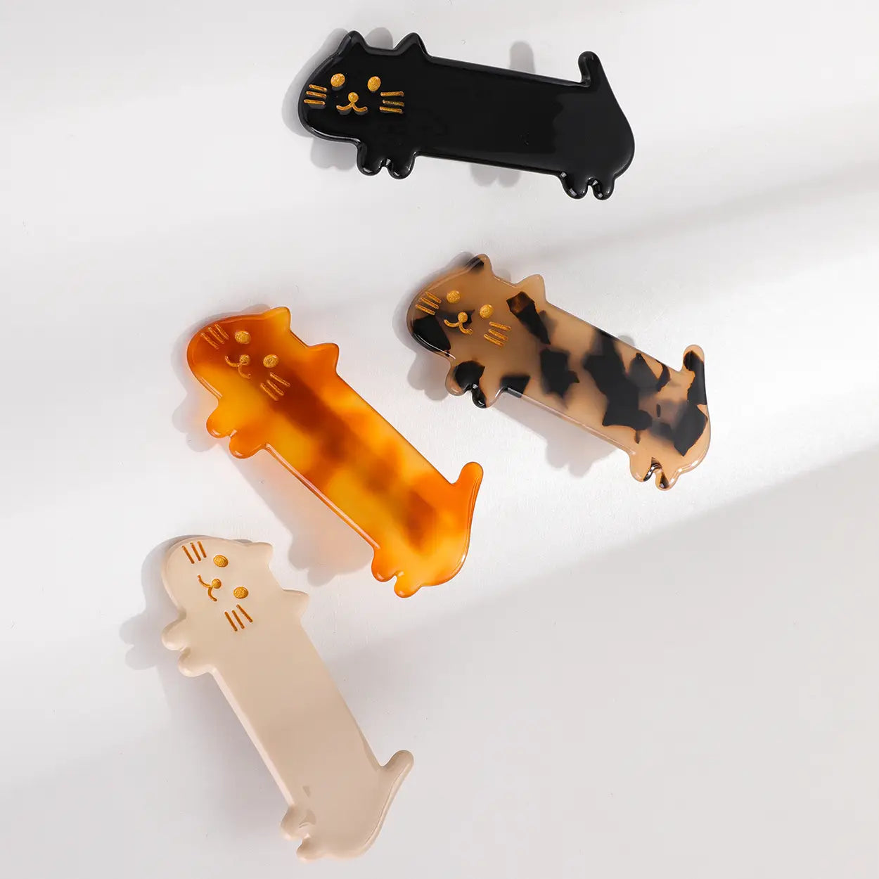 Loafing Cat 2" Hair Barrette Clips (Set of 2)