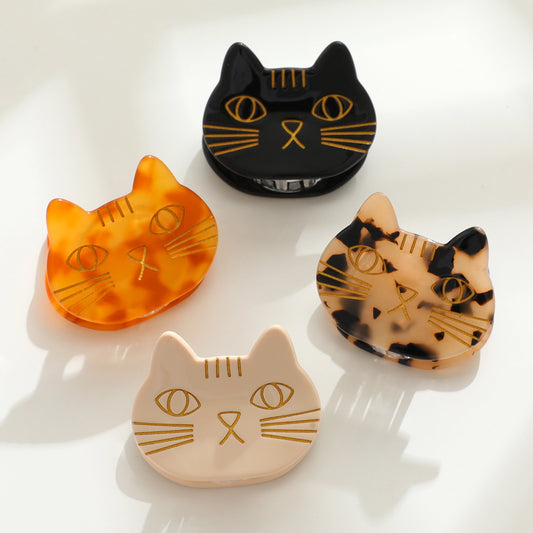 Small Cat Face Hair Claw Clip