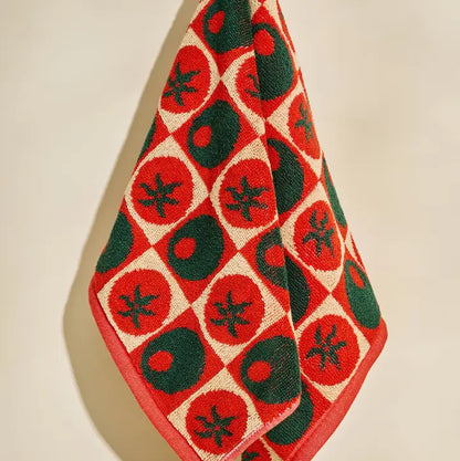 Heirloom Olive and Tomato Terry Cloth Hand Towel