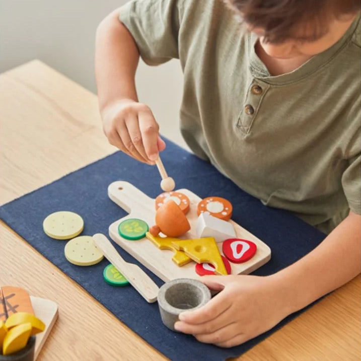 Cheese & Charcuterie Board Sustainable Wood Toy Set