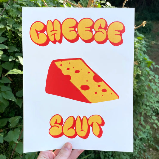 Cheese Slut 8.5" x 11" Linocut Art Print