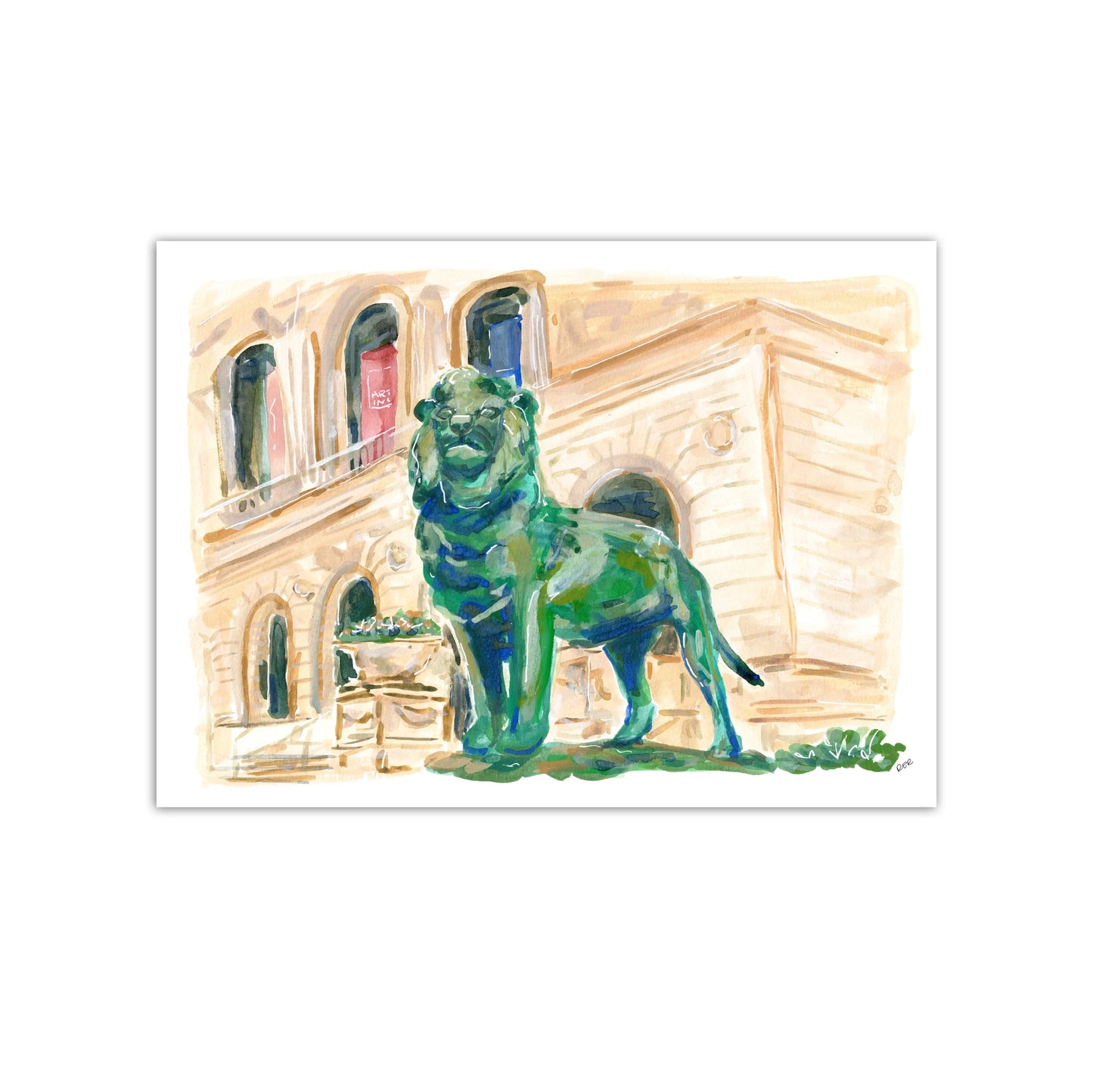 Chicago Art Institute Lion 8" x 10" Art Print