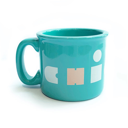 Chicago Type Aqua Blue 16 oz Jumbo Coffee Mug