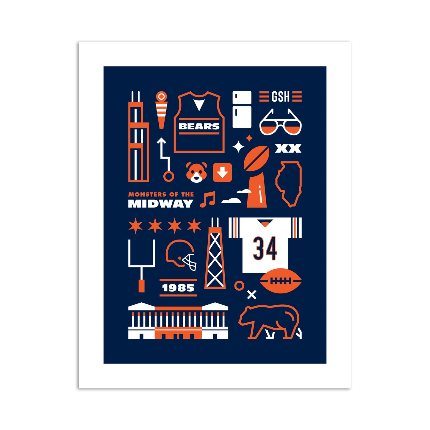 Chicago Football 11" x 14" Print