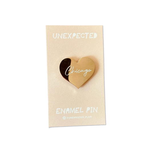 Chicago Heart Enamel Pin