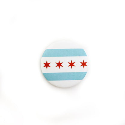 Chicago Flag 1.5" Round Matte Magnet