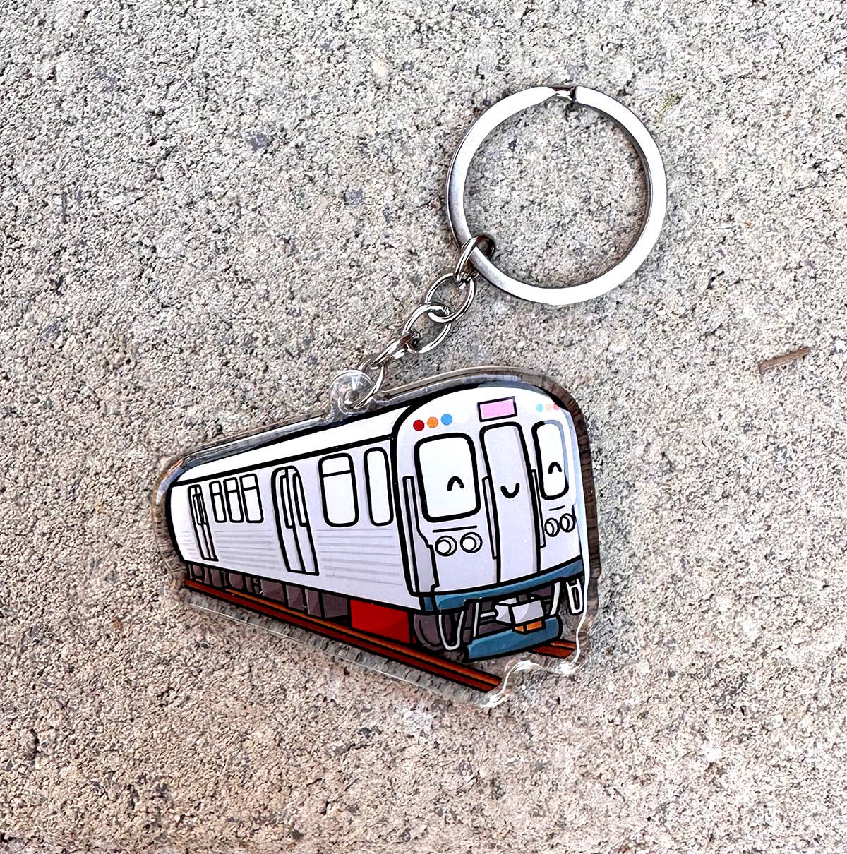 Chicago CTA El Train Smiley Keychain