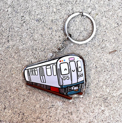 Chicago CTA El Train Smiley Keychain