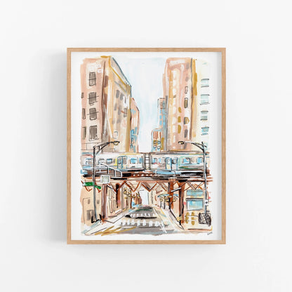 The "El" Chicago CTA Train Art Print