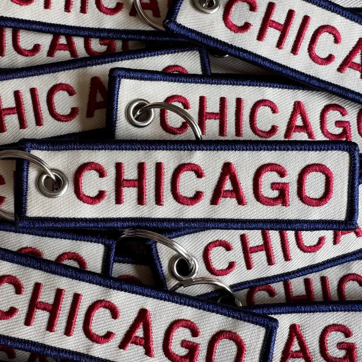 Chicago Embroidered Keychain