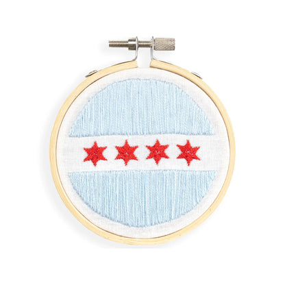 Chicago Flag Ornament or Mini Wall Hanging Embroidery Kit