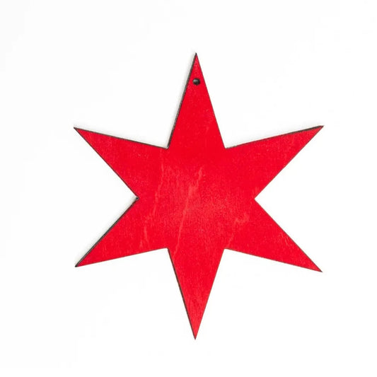 Chicago Flag Star Wood Ornament