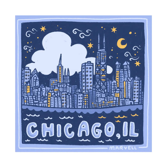 Chicago 8.5" x 8.5" Illustrated Print