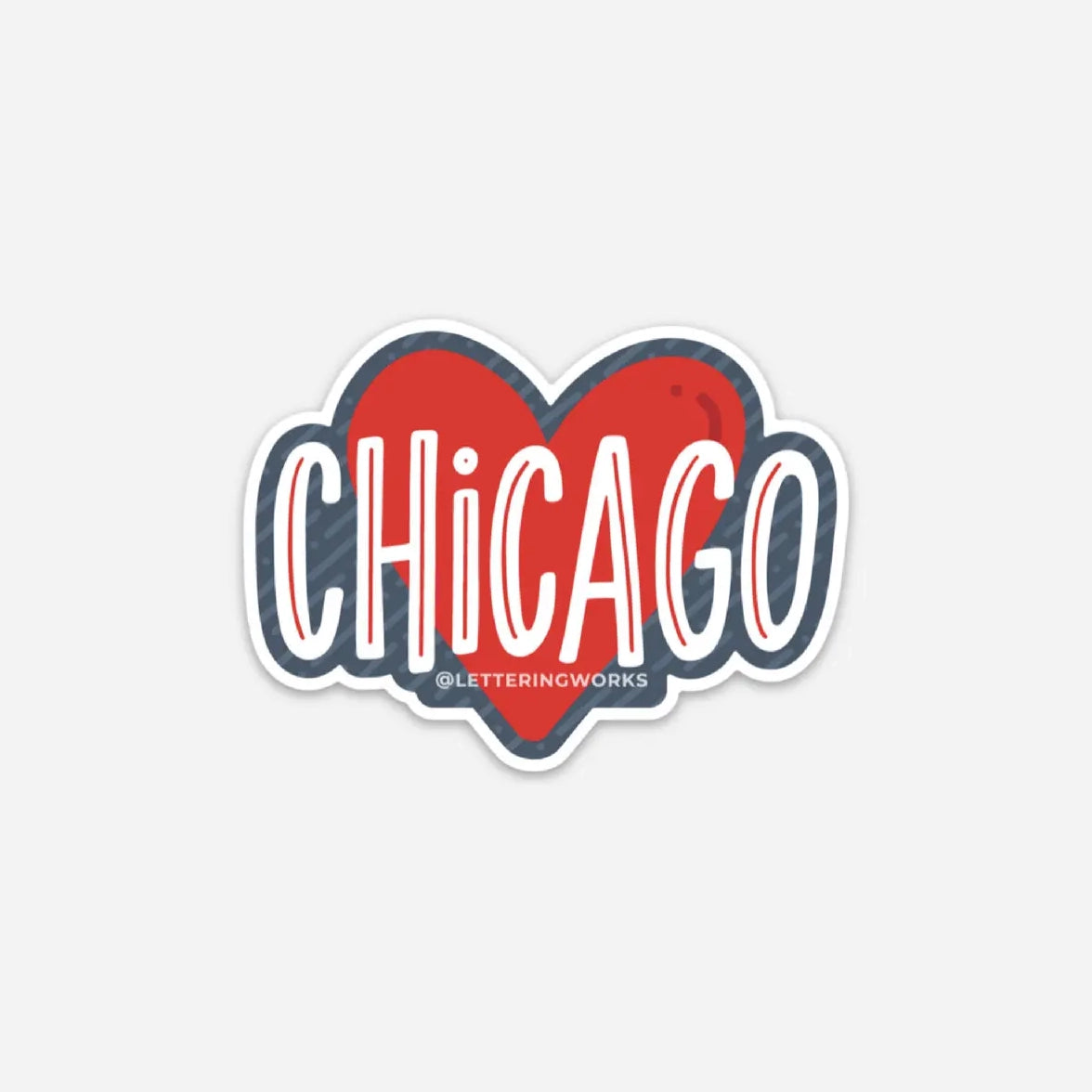 Chicago Heart Handdrawn Sticker