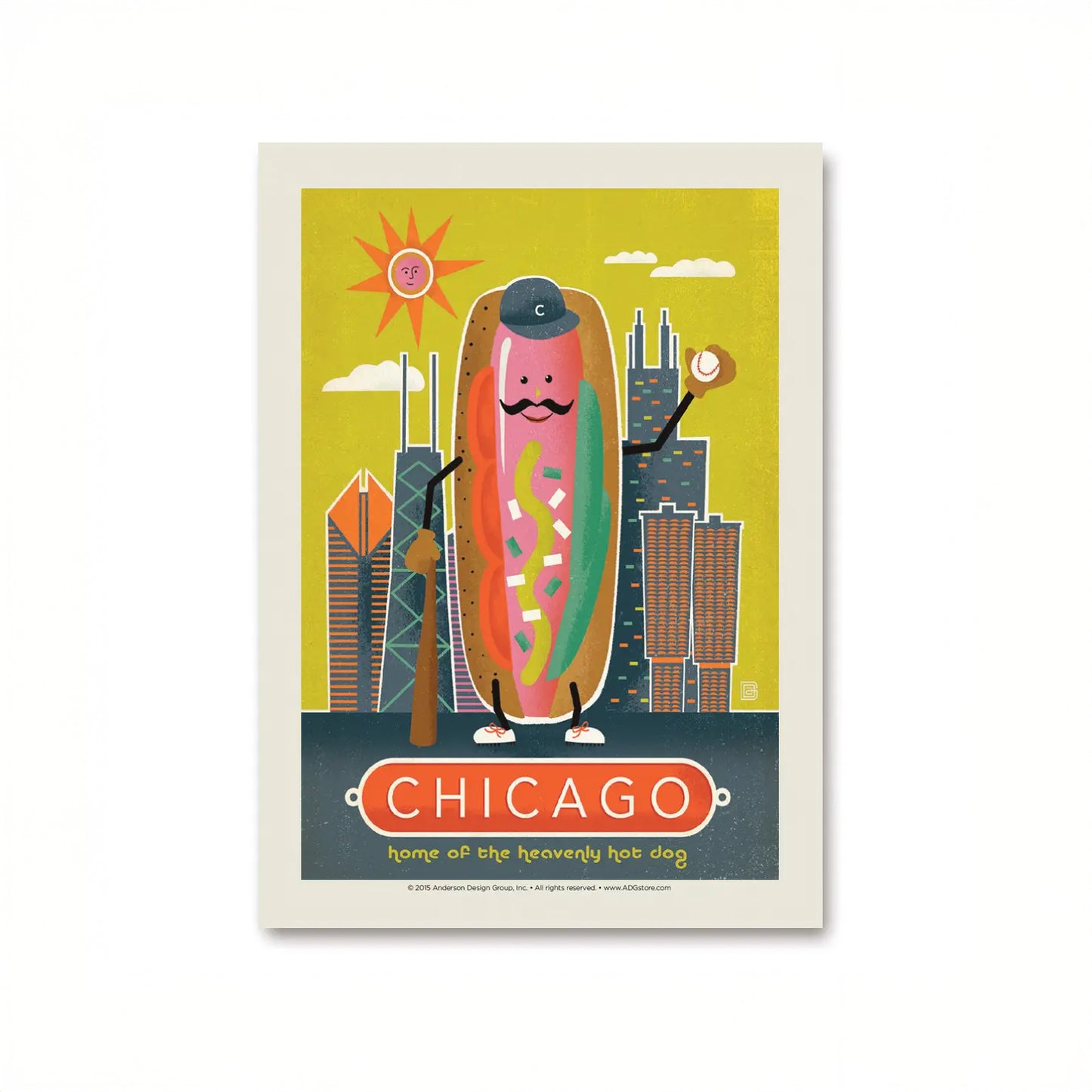 Chicago Hot Dog With Skyline Sticker