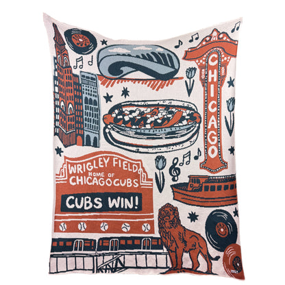 Chicago Icons 50" x 60" Knit Throw Blanket