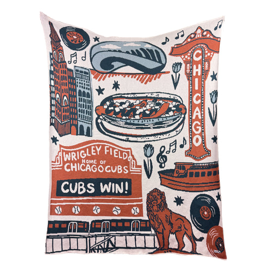 Chicago Icons 50" x 60" Knit Throw Blanket