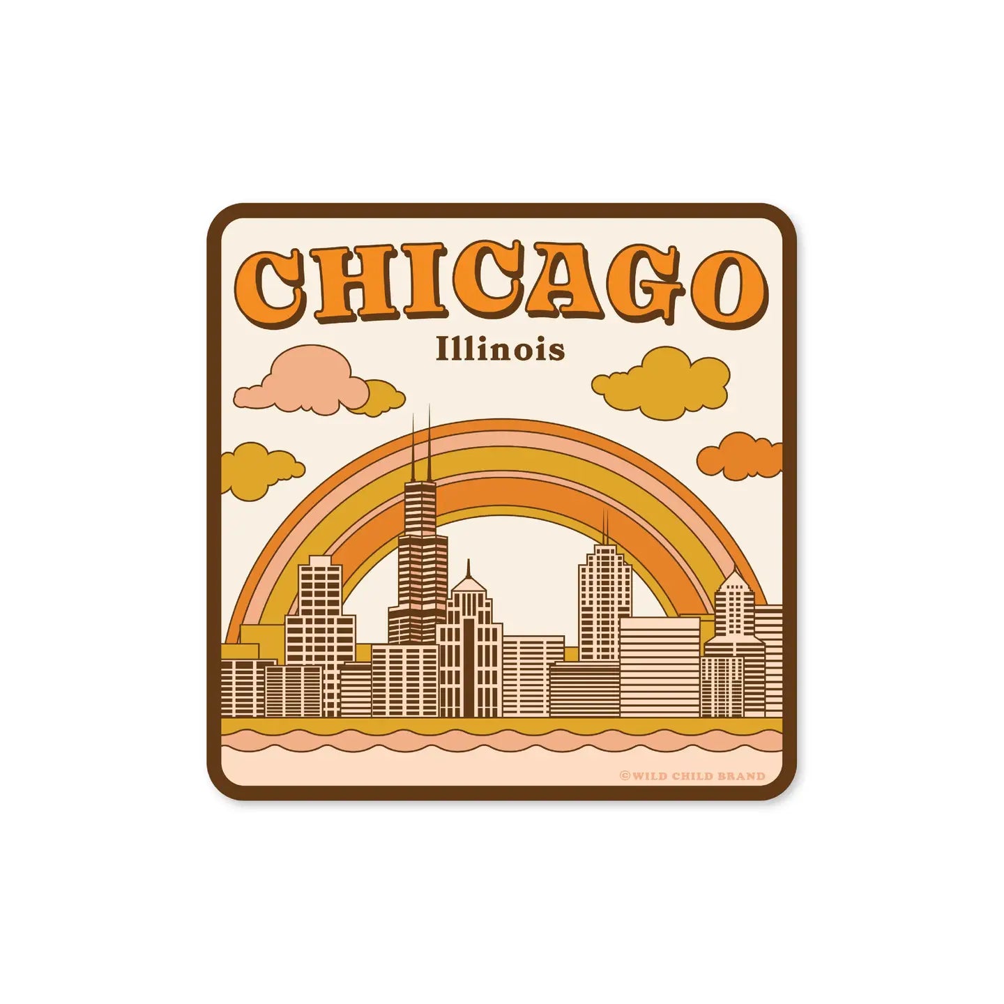 Chicago, Illinois Retro Sticker