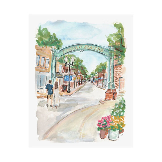 Lincoln Square Watercolor Art Print