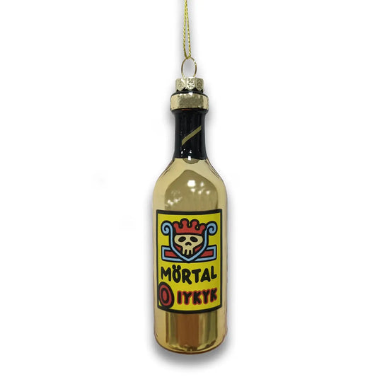 Chicago's Malört Bottle Blown Glass Ornament