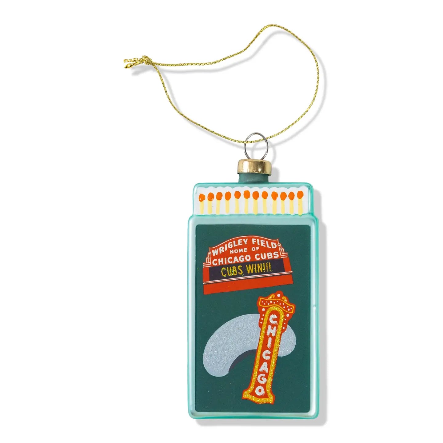 Chicago Matchbook Glass Ornament