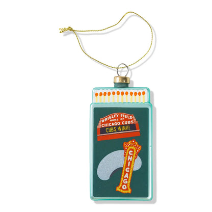 Chicago Matchbook Glass Ornament