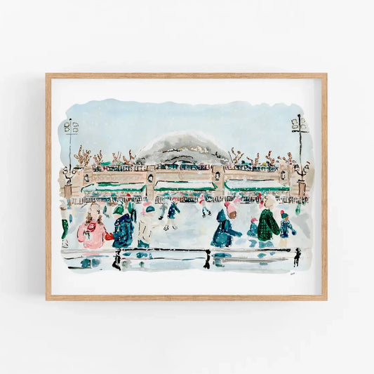 Chicago Millennium Park Skating Rink & Bean Holiday Art Print