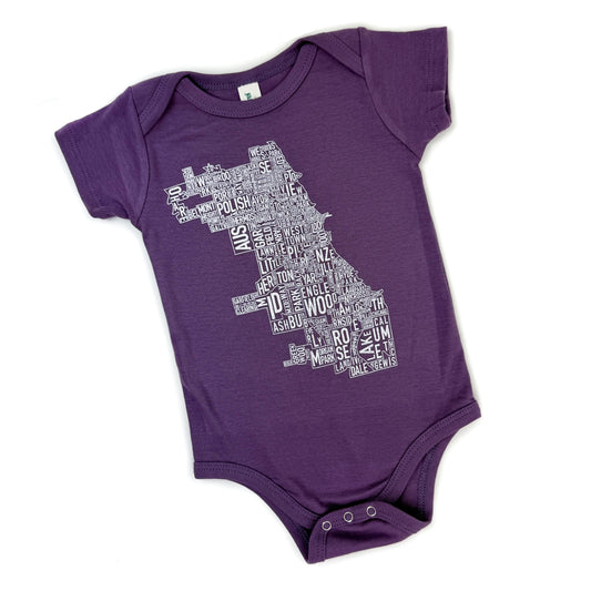 Chicago Neighborhood Map Baby Onepiece