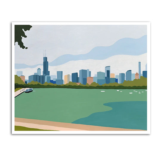 Chicago Skyline Museum Campus View Print