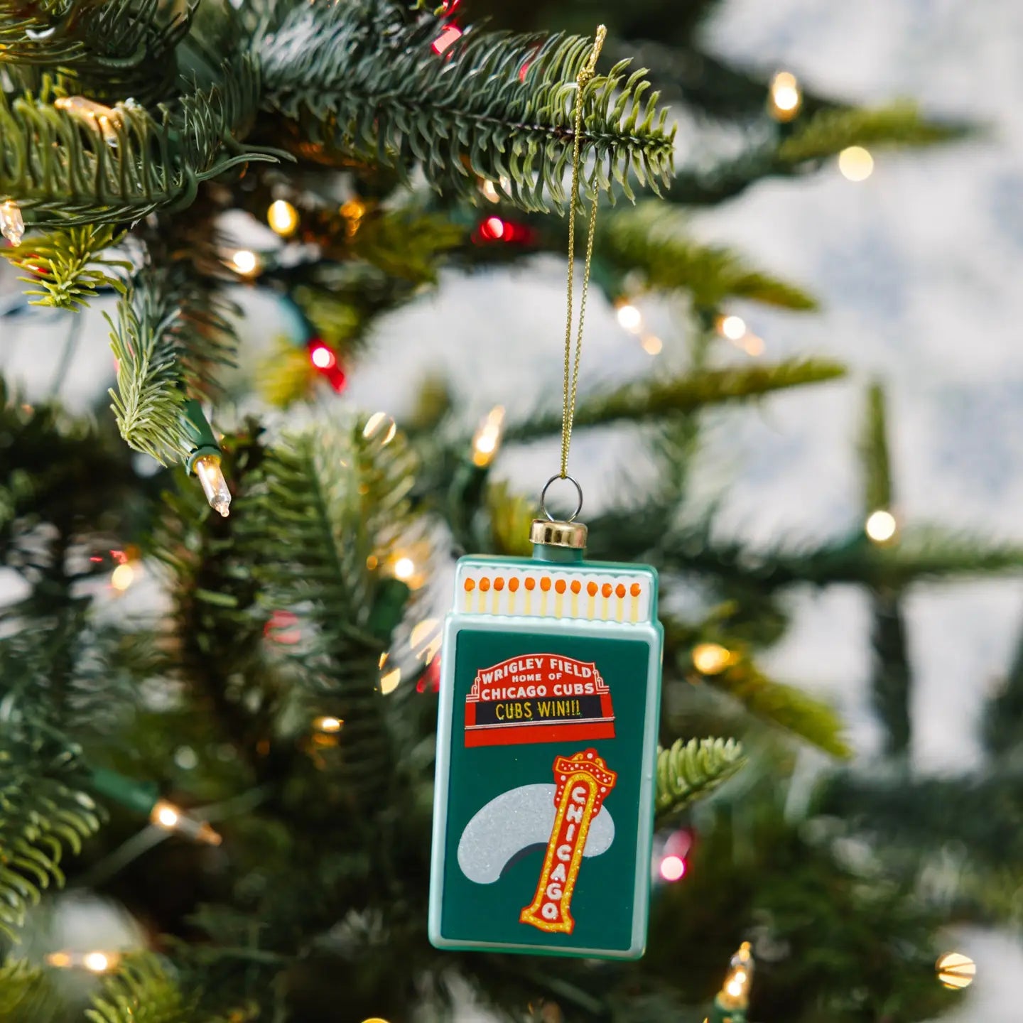 Chicago Matchbook Glass Ornament