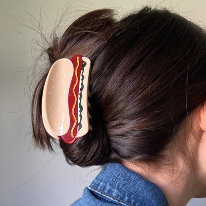 Chicago Style Hot Dog 4" Hair Clip