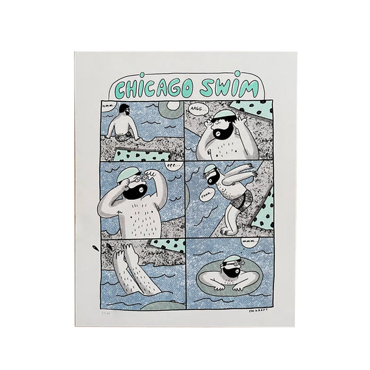 Chicago Swim 8" x 10" Risograph Print